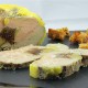 Foie gras de canard farci aux figues et pain d'épice, fleur de sel et crème balsamique