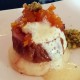 Noisettes d’Agneau, crème d’ail, mousse de haricots et abricots
